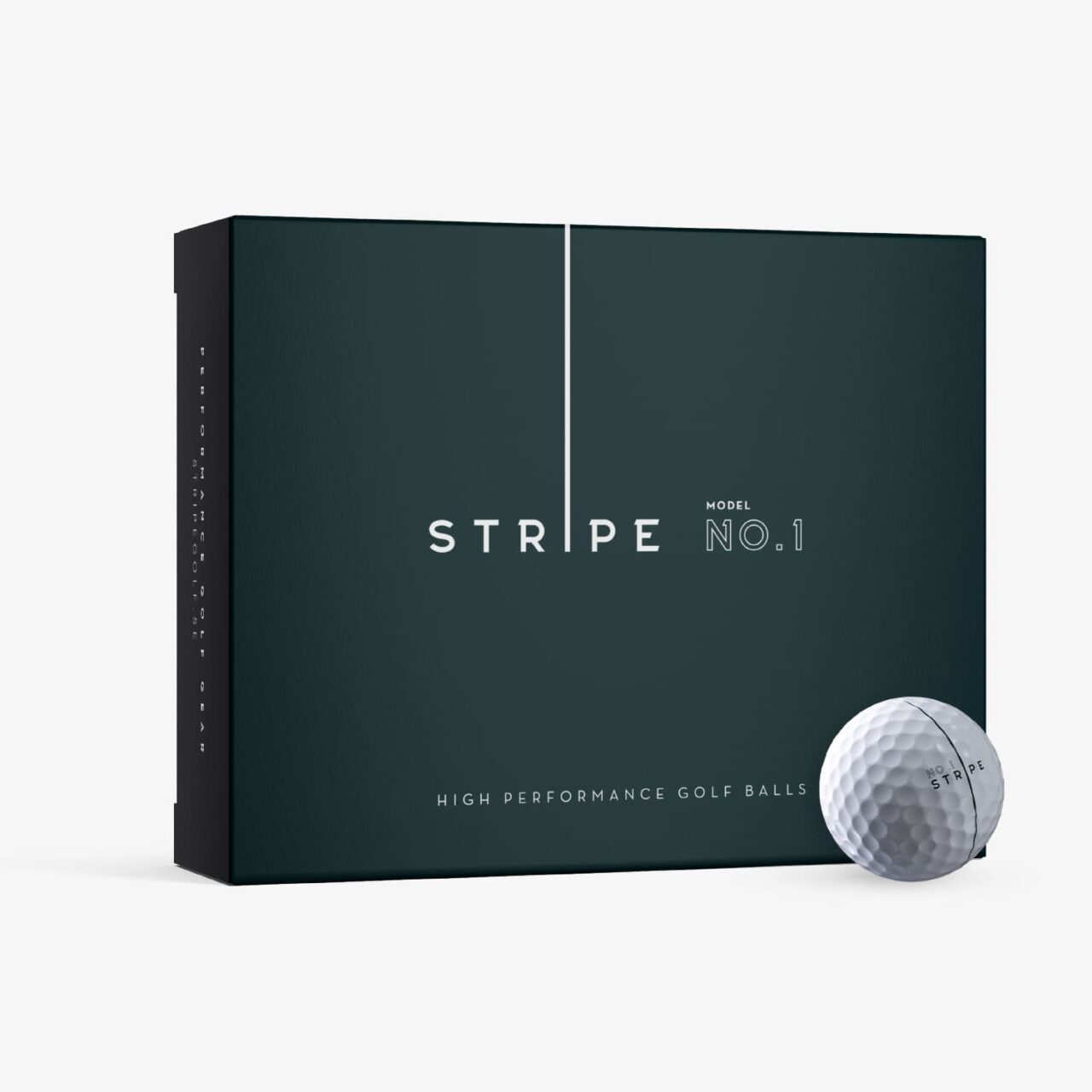 Golf ball model No1 with standing box