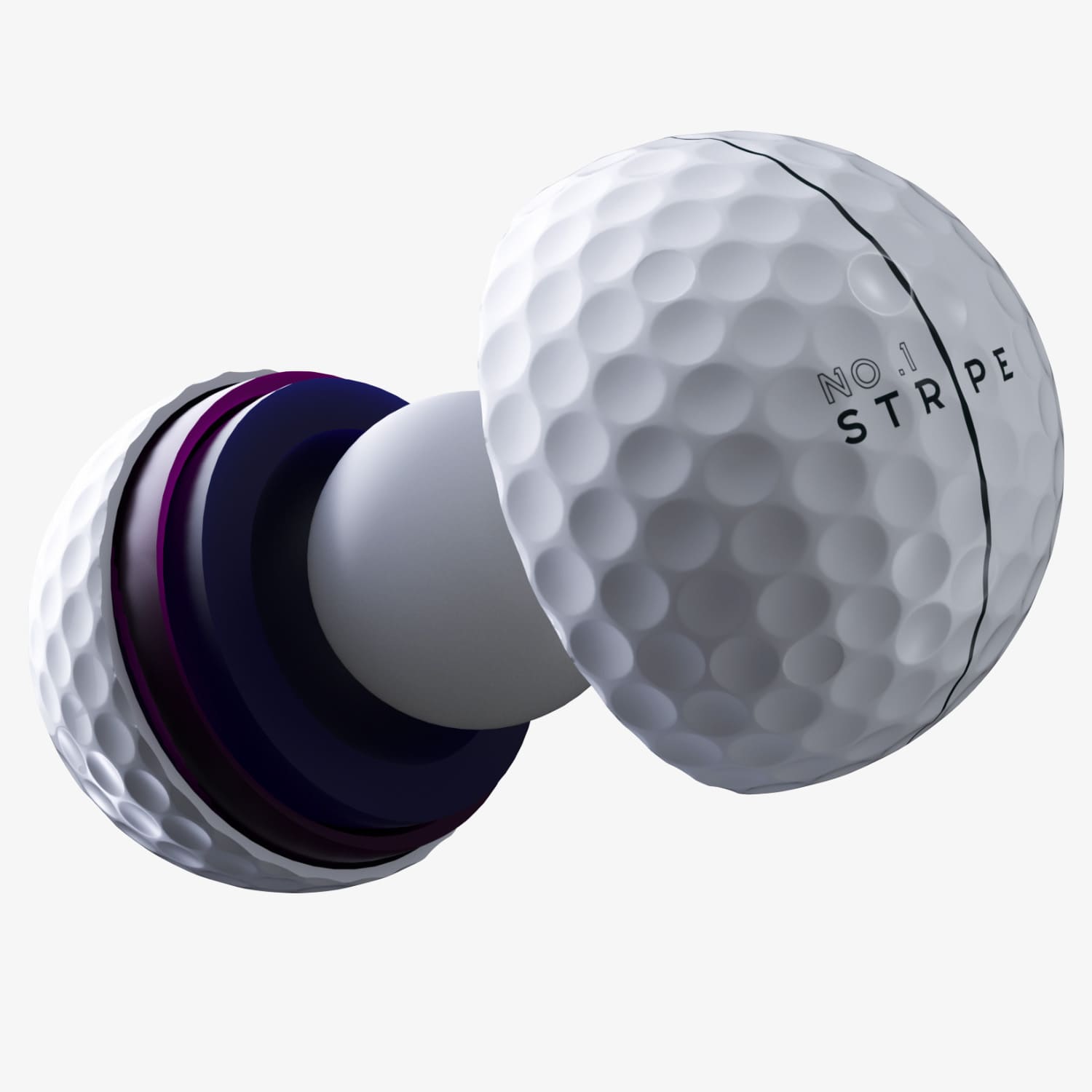 Golfboll modell no1 sprängskiss - delar av golfboll