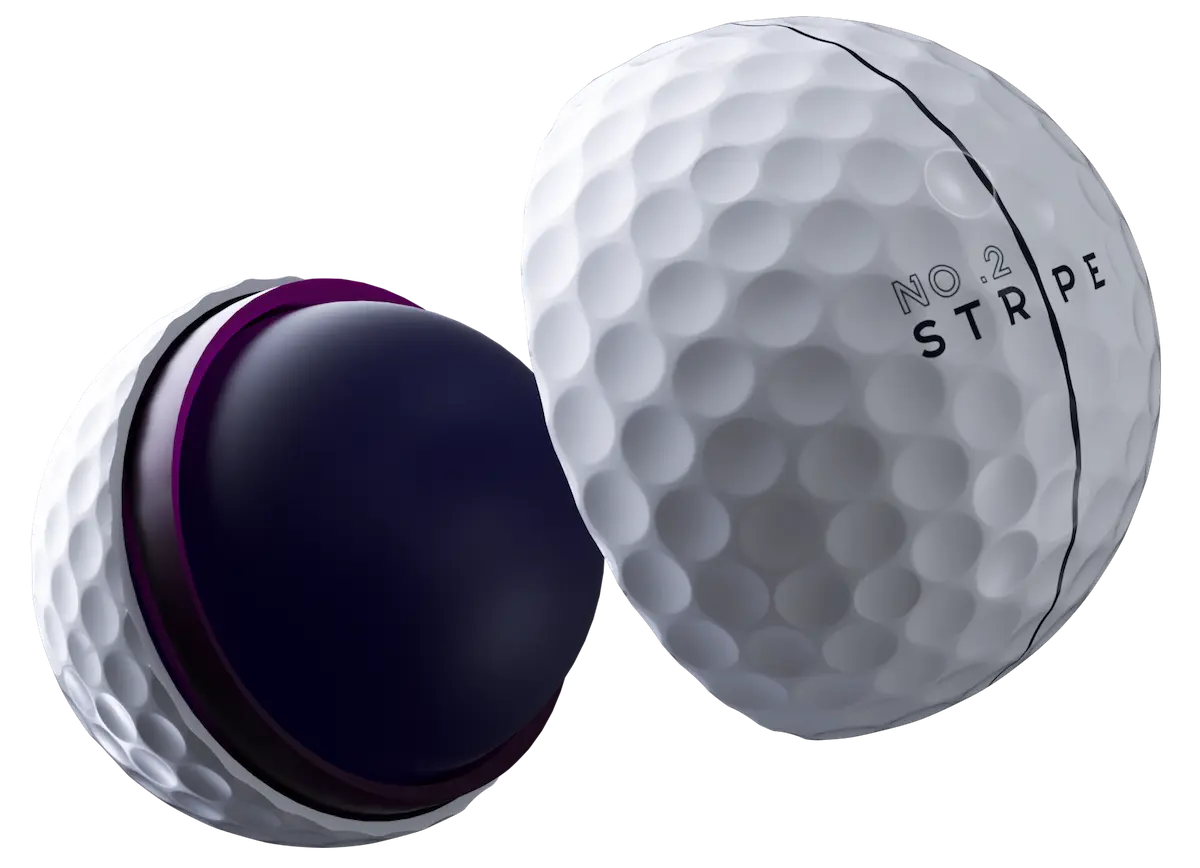 Exploded view of golf ball model No.02 - Stripe golf balls