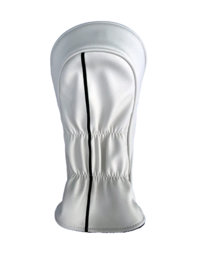 Headcover driver back white leather