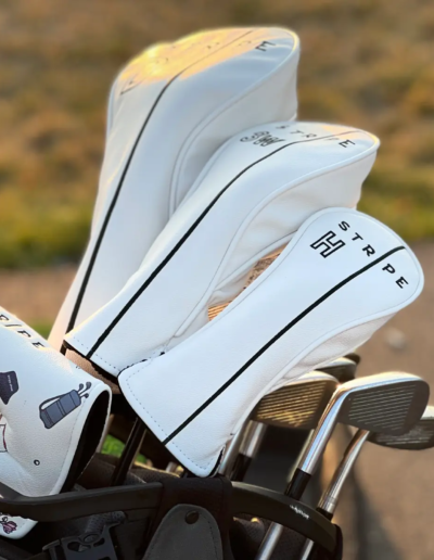 Stripe golf head cover hybrid in bag