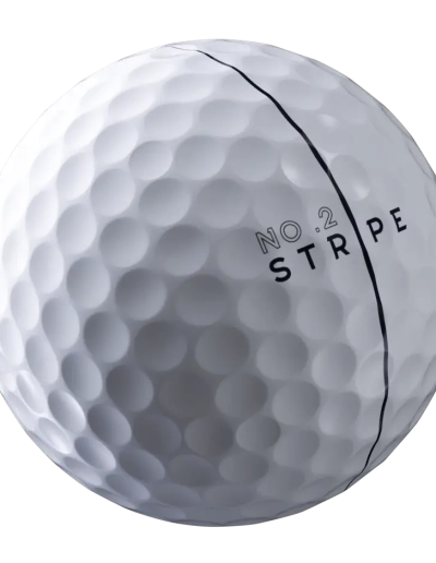 Stripe golfboll No.02 med en tunn siktlinje runt hela bollen