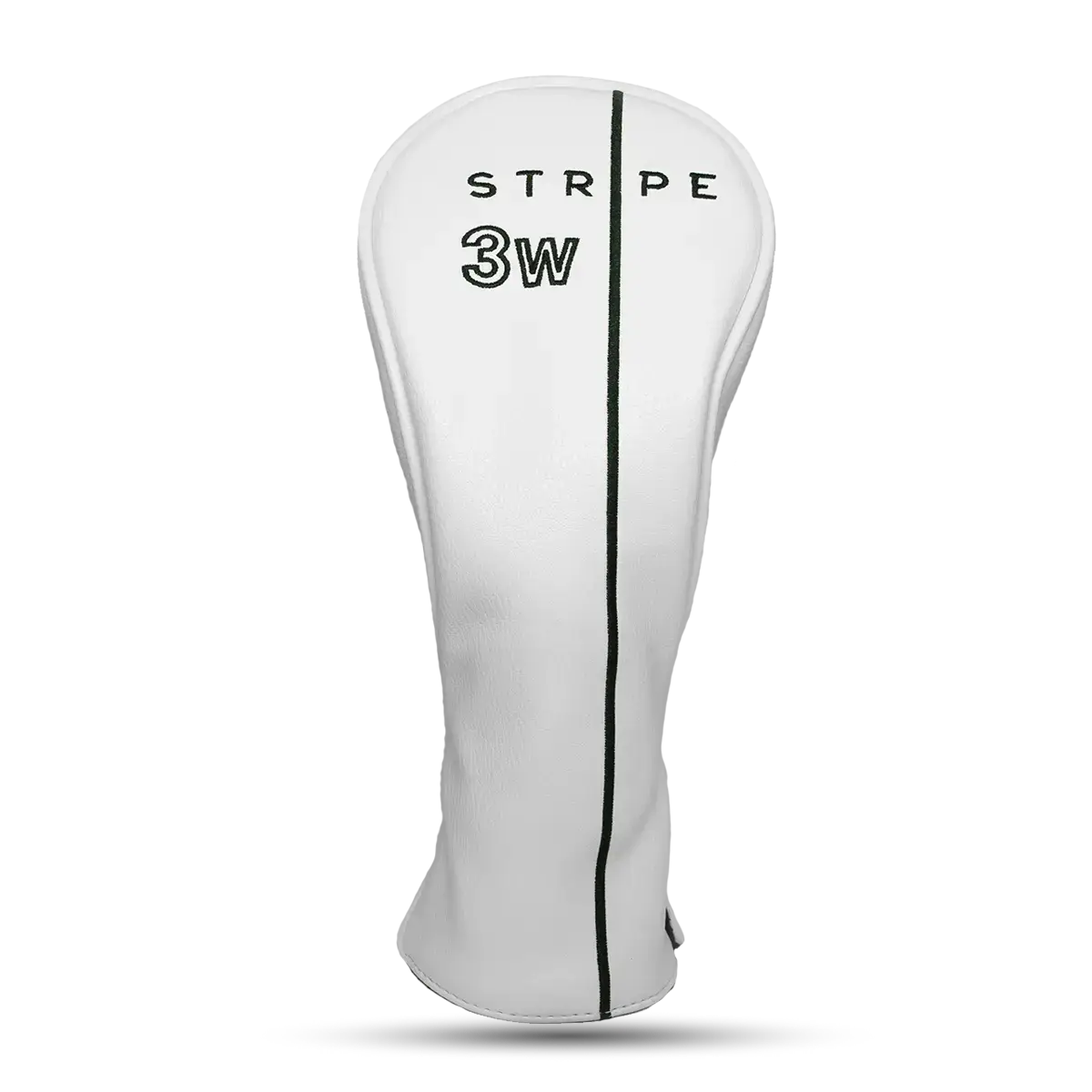 Headcover for fairway woods in white leather with green embroidery details - Stripe golf