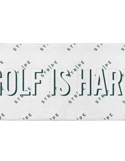 Golf towel with print - Golf is hard and Stripe golf logo pattern