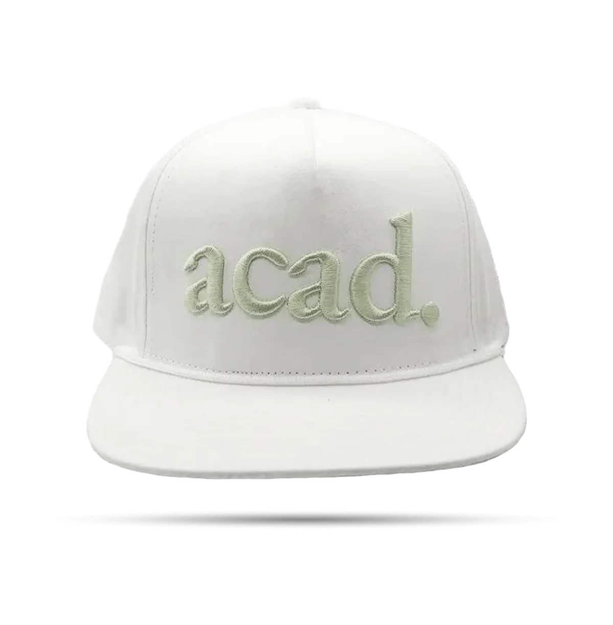 Flat Front ACAD cap with straight brim - White - Front