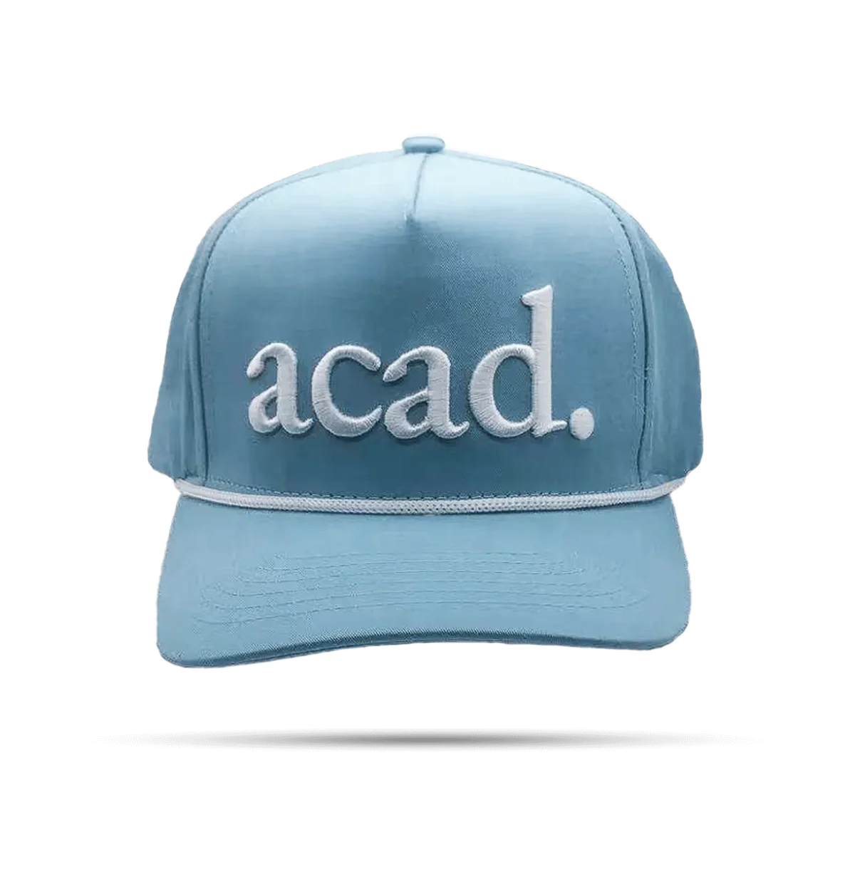 Flat Front ACAD cap with straight brim - Turquoise- Front