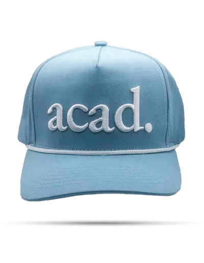 Flat Front ACAD cap with straight brim - Turquoise- Front